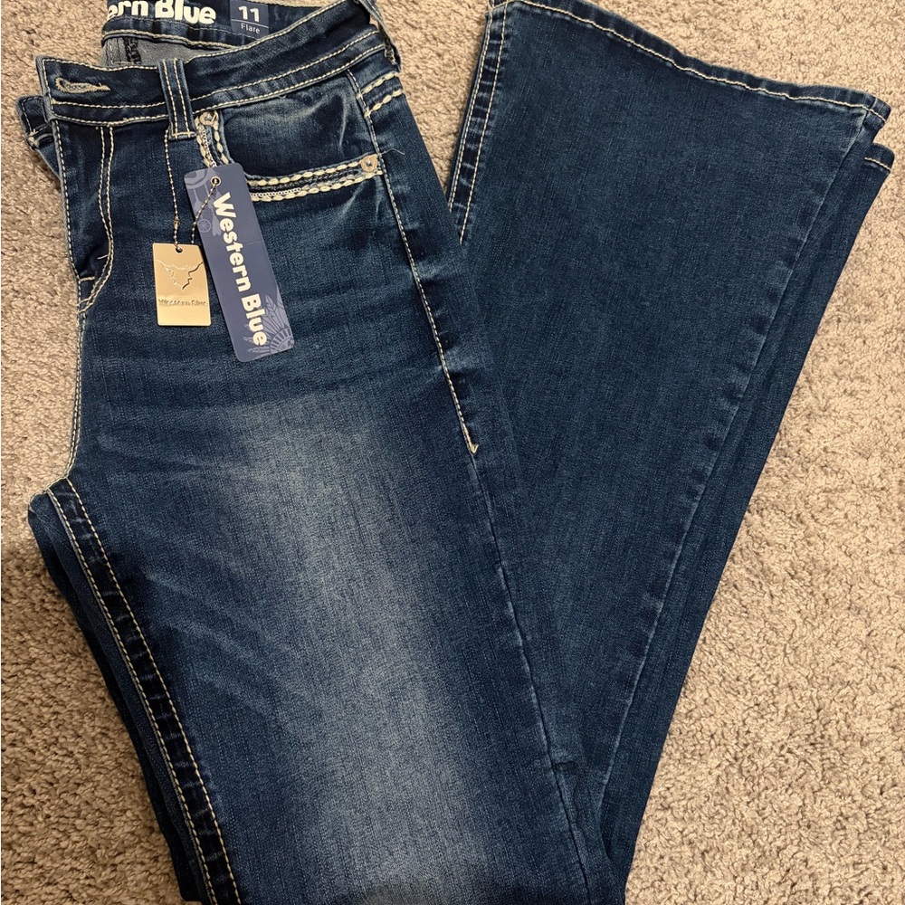 Women's Flare Jeans - Deep Indigo
